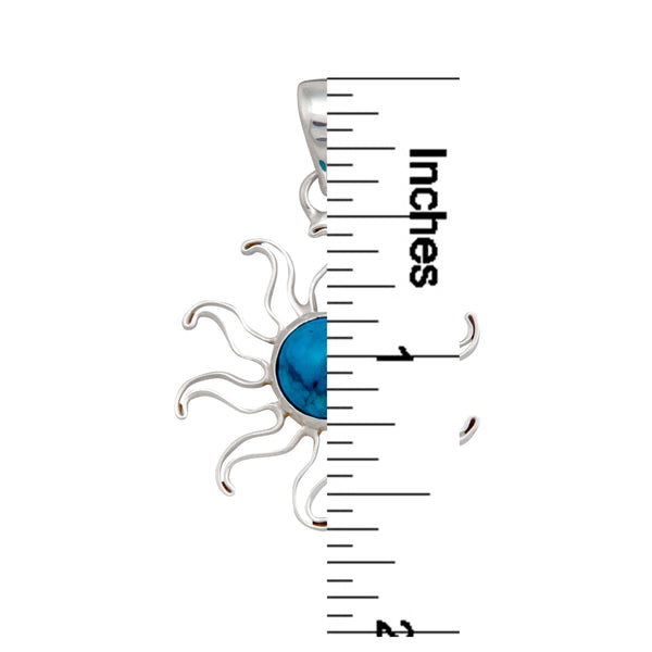 Charles Albert Sterling Silver Chrysocolla Sun Pendant Sterling Silver Pendants