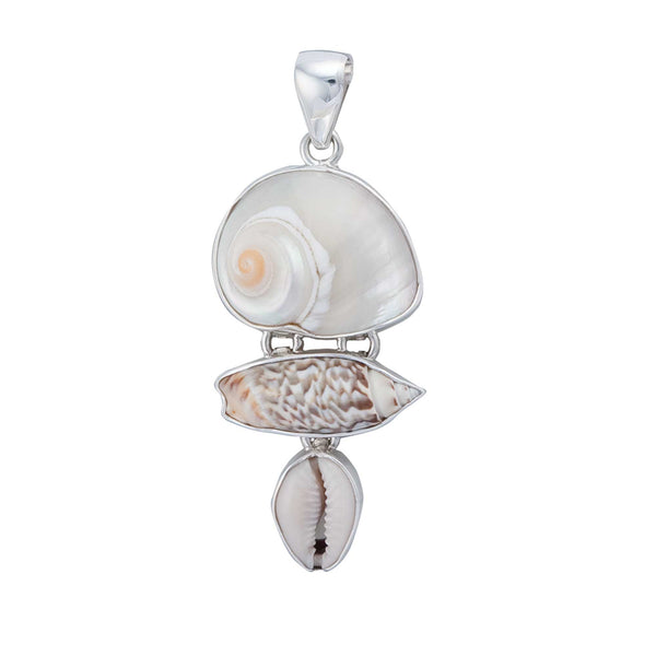charles albert Sterling Silver Cinnerus Olive & Cowry Shell Pendant Sterling Silver Pendants