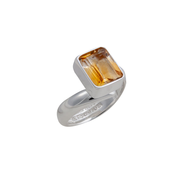 Charles Albert Sterling Silver Citrine Adjustable Ring Sterling Silver Rings
