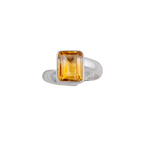 charles albert Sterling Silver Citrine Adjustable Ring Sterling Silver Rings