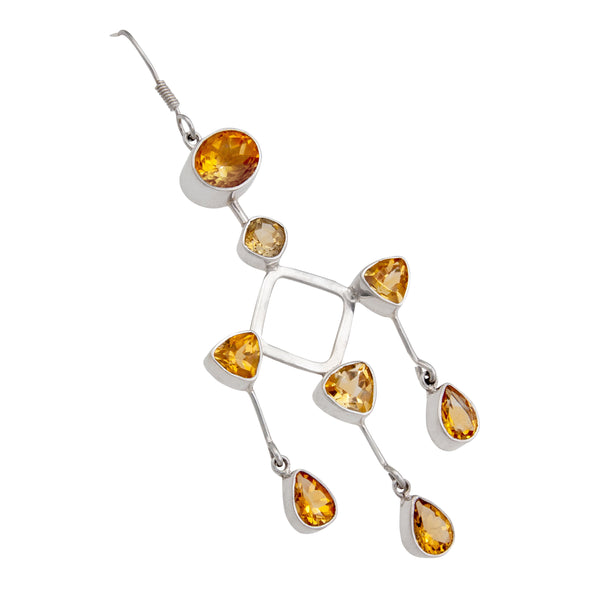 Charles Albert Sterling Silver Citrine Chandelier Drop Earrings Sterling Silver Earrings