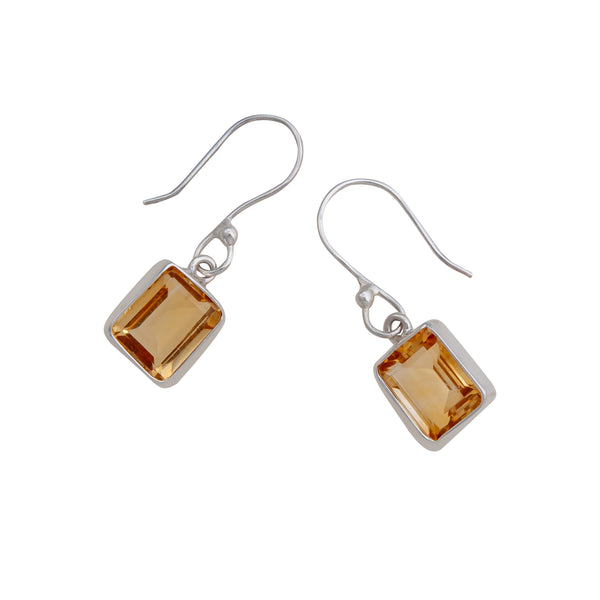 Charles Albert Sterling Silver Citrine Drop Earrings Sterling Silver Earrings