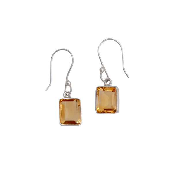 charles albert Sterling Silver Citrine Drop Earrings Sterling Silver Earrings