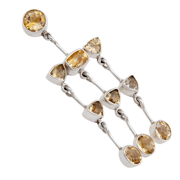 Charles Albert Sterling Silver Citrine Luster Post Earrings Sterling Silver Earrings