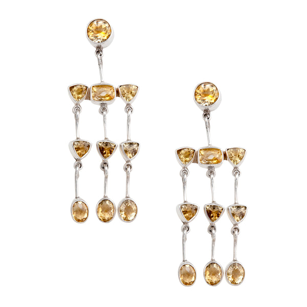 charles albert Sterling Silver Citrine Luster Post Earrings Sterling Silver Earrings