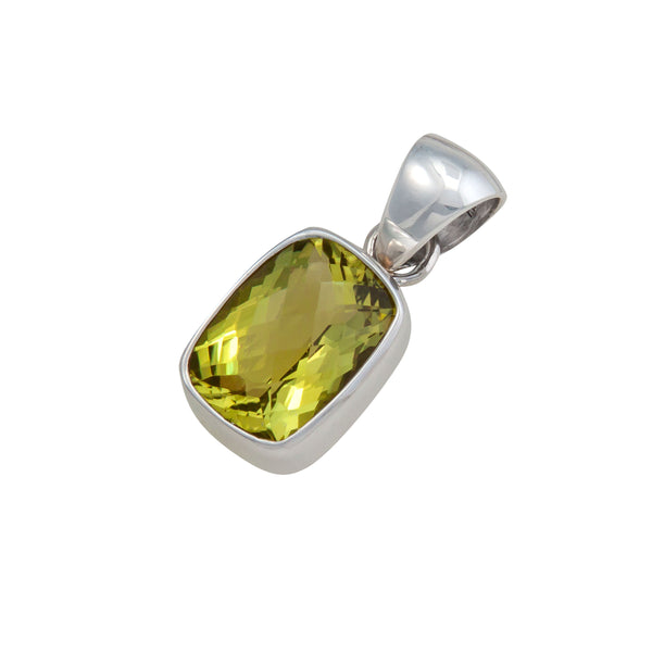 Charles Albert Sterling Silver Citrine Rectangle Pendant Sterling Silver Pendants