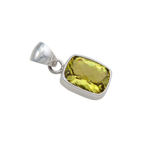Charles Albert Sterling Silver Citrine Rectangle Pendant Sterling Silver Pendants