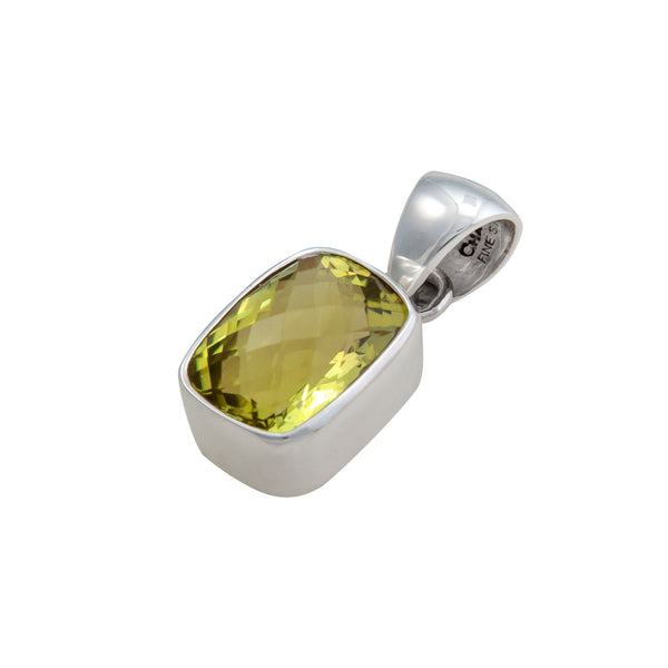 Charles Albert Sterling Silver Citrine Rectangle Pendant Sterling Silver Pendants