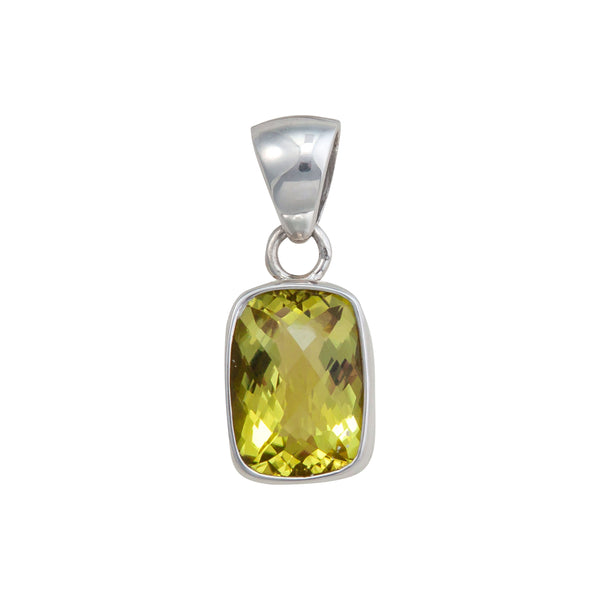 charles albert Sterling Silver Citrine Rectangle Pendant Sterling Silver Pendants