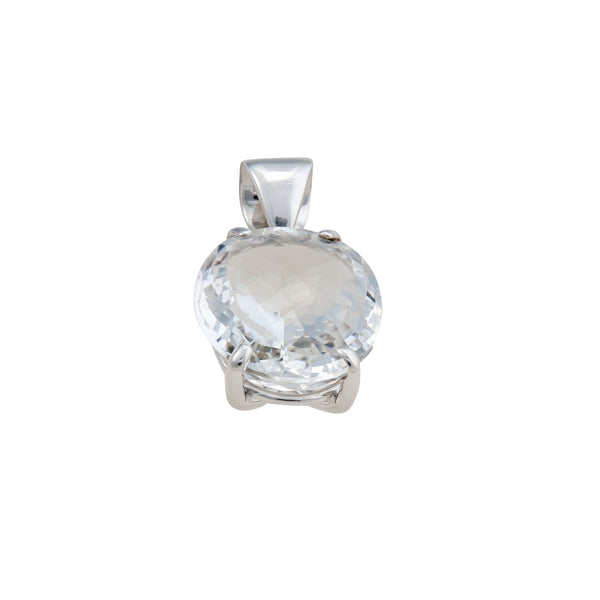 Charles Albert Sterling Silver Clear Quartz Prong Set Pendant Alchemia Pendants