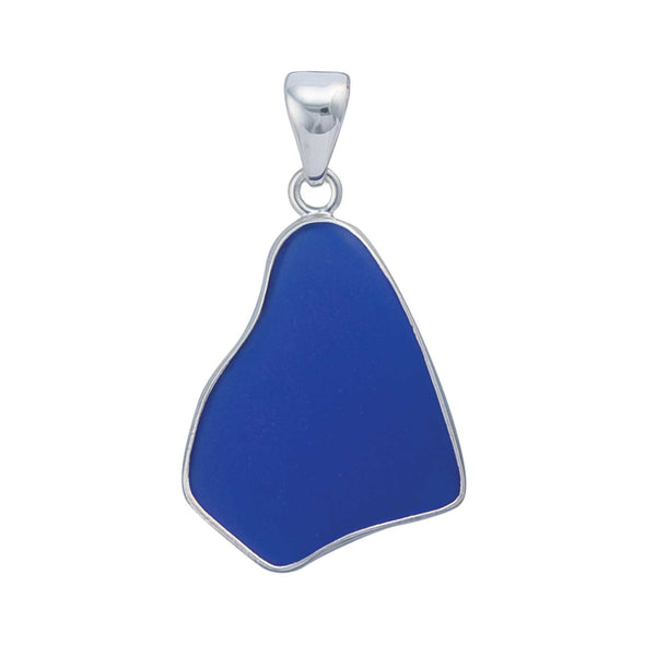 Charles Albert Sterling Silver Cobalt Blue Recycled Glass Pendant Sterling Silver Pendants
