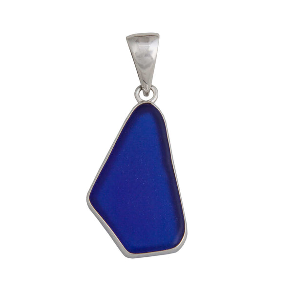 Charles Albert Sterling Silver Cobalt Blue Recycled Glass Pendant Sterling Silver Pendants