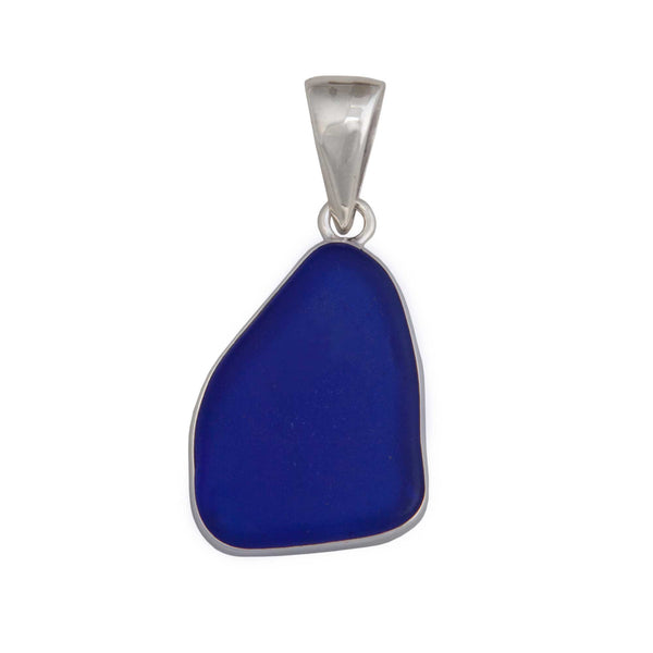 charles albert Sterling Silver Cobalt Blue Recycled Glass Pendant Sterling Silver Pendants