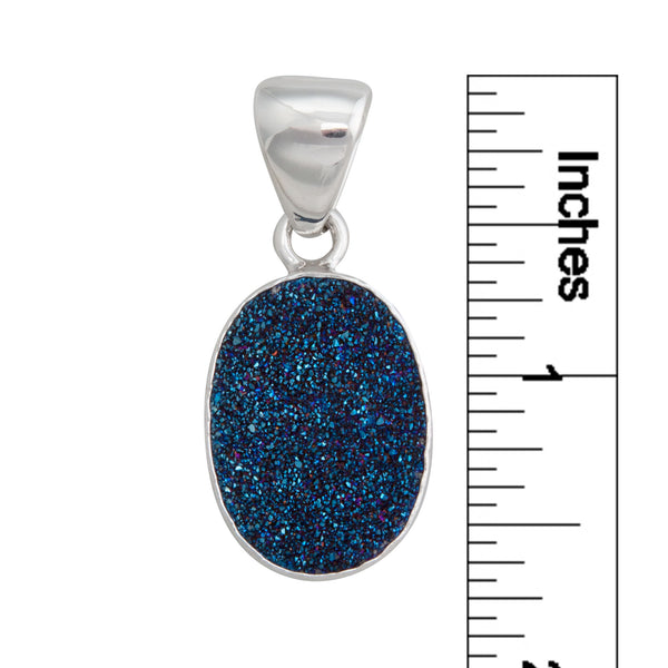 Charles Albert Sterling Silver Cobalt Druzy Pendant Sterling Silver Pendants