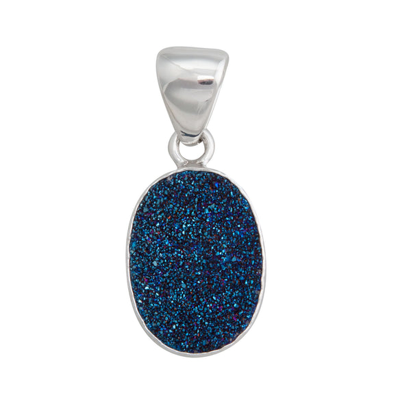 charles albert Sterling Silver Cobalt Druzy Pendant Sterling Silver Pendants