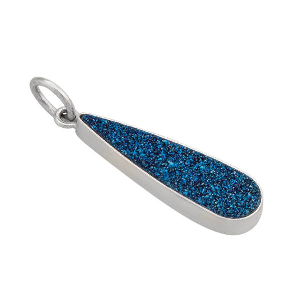 Charles Albert Sterling Silver Cobalt Druzy Teardrop Pendant Sterling Silver Pendants