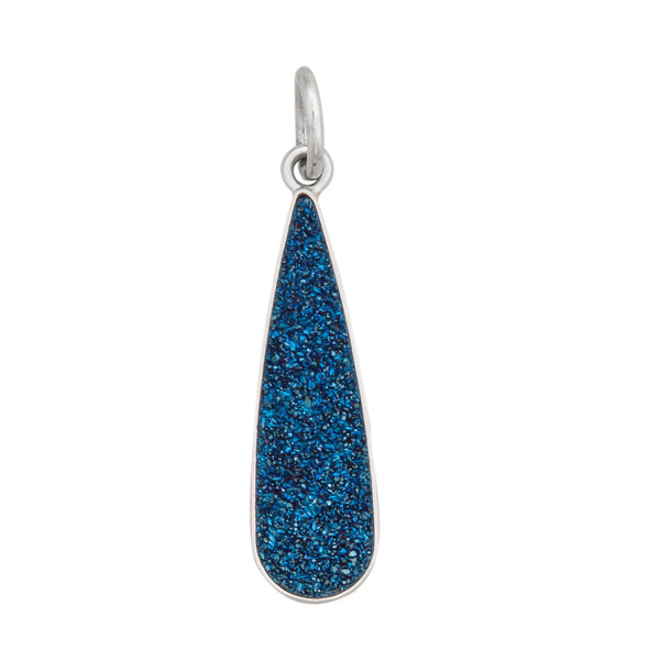 charles albert Sterling Silver Cobalt Druzy Teardrop Pendant Sterling Silver Pendants
