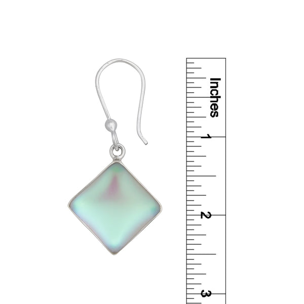 Charles Albert Sterling Silver Diamond Shape Luminite Drop Earrings Sterling Silver Earrings