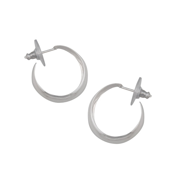Charles Albert Sterling Silver Dome Hoop Post Earrings Sterling Silver Earrings