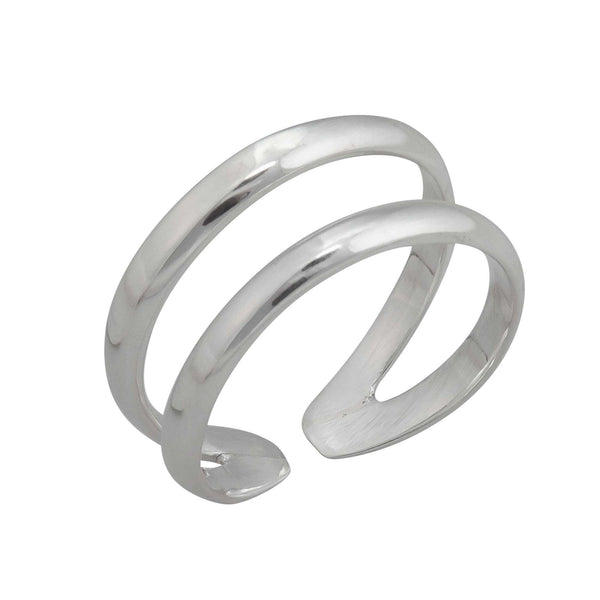 Charles Albert Sterling Silver Double Band Adjustable Cuff Ring Sterling Silver Rings