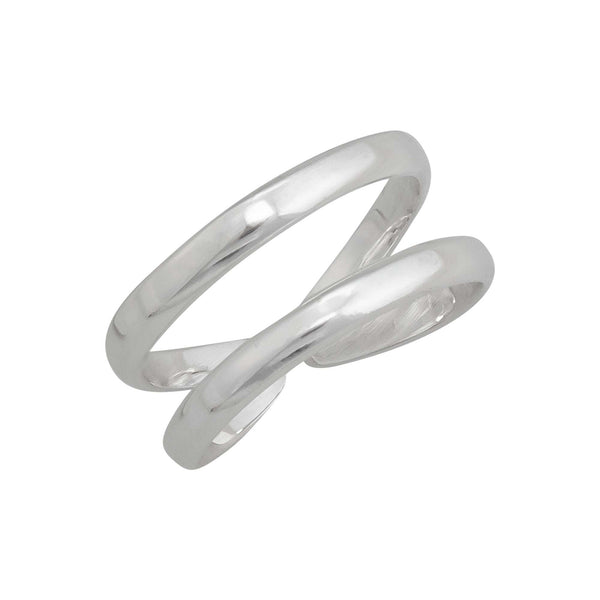 Charles Albert Sterling Silver Double Band Adjustable Cuff Ring Sterling Silver Rings