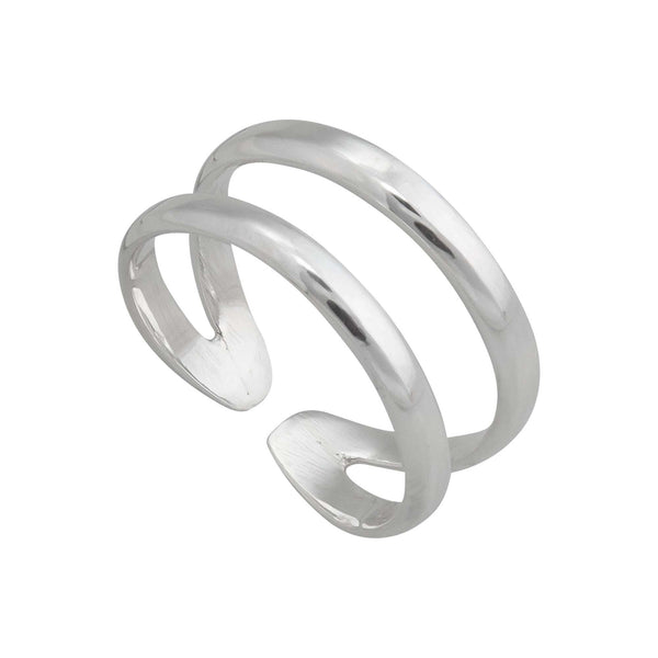 charles albert Sterling Silver Double Band Adjustable Cuff Ring Sterling Silver Rings