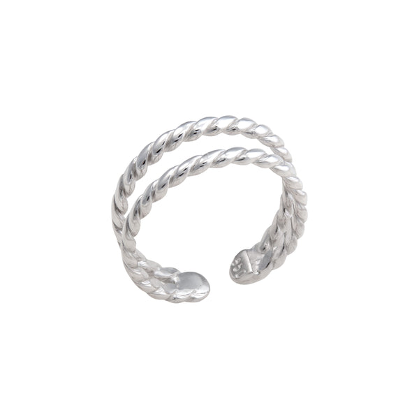 Charles Albert Sterling Silver Double Twisted Adjustable Cuff Ring Sterling Silver Rings