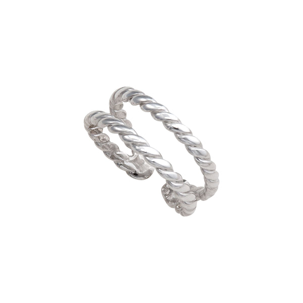 Charles Albert Sterling Silver Double Twisted Adjustable Cuff Ring Sterling Silver Rings