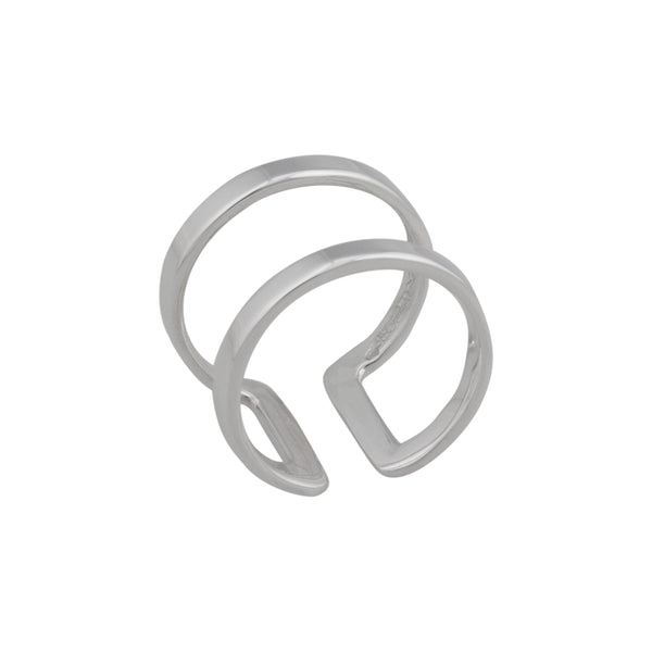 Charles Albert Sterling Silver Endless Mid-Finger Adjustable Cuff Ring Sterling Silver Rings