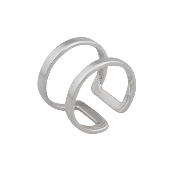 Charles Albert Sterling Silver Endless Mid-Finger Adjustable Cuff Ring Sterling Silver Rings