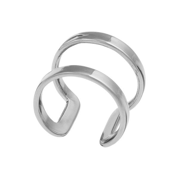 charles albert Sterling Silver Endless Mid-Finger Adjustable Cuff Ring Sterling Silver Rings