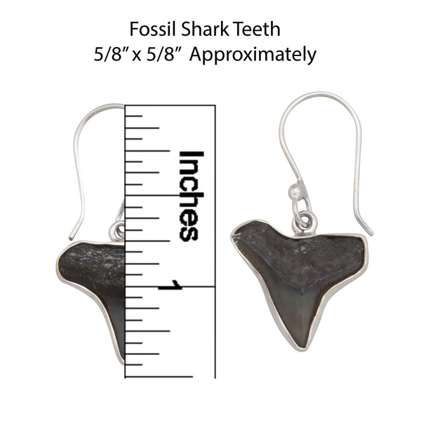 Charles Albert Sterling Silver Fossil Shark Teeth Drop Earrings Sterling Silver Earrings