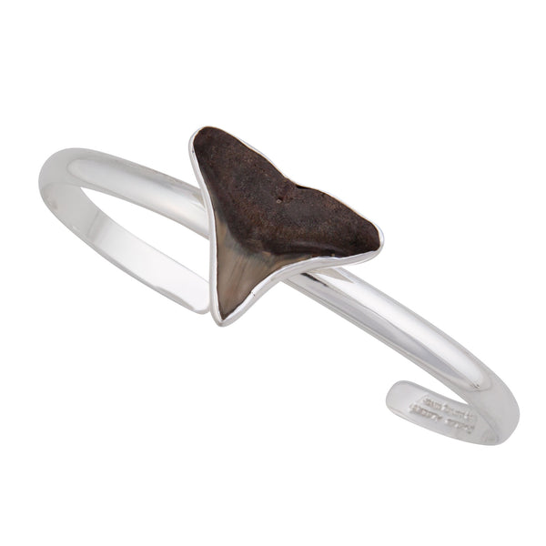 Charles Albert Sterling Silver Fossil Shark Tooth Mini Cuff Sterling Silver Bracelets + Cuffs