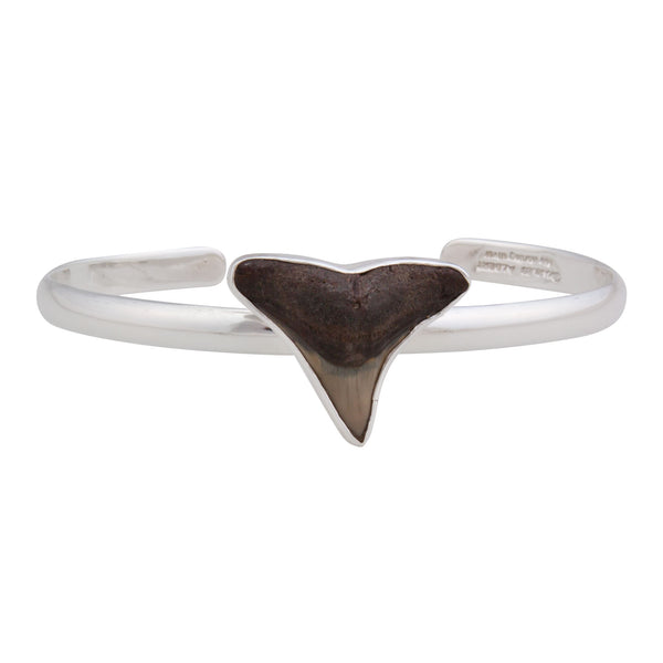 Charles Albert Sterling Silver Fossil Shark Tooth Mini Cuff Sterling Silver Bracelets + Cuffs