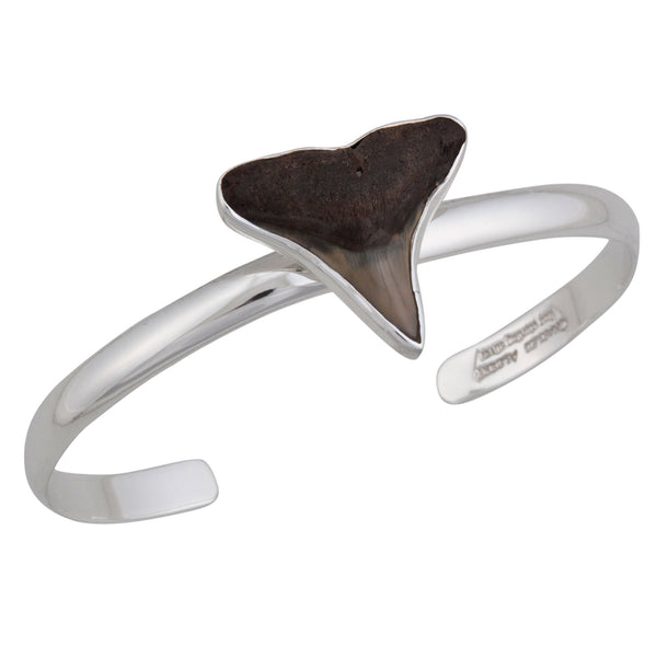 charles albert Sterling Silver Fossil Shark Tooth Mini Cuff Sterling Silver Bracelets + Cuffs