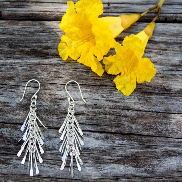 Charles Albert Sterling Silver Fringe Drop Earrings Sterling Silver Earrings