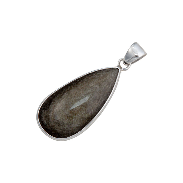 Charles Albert Sterling Silver Gold Sheen Obsidian Pendant Sterling Silver Pendants