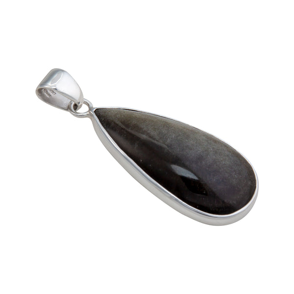 Charles Albert Sterling Silver Gold Sheen Obsidian Pendant Sterling Silver Pendants