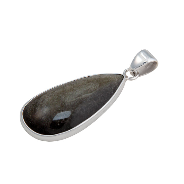 Charles Albert Sterling Silver Gold Sheen Obsidian Pendant Sterling Silver Pendants
