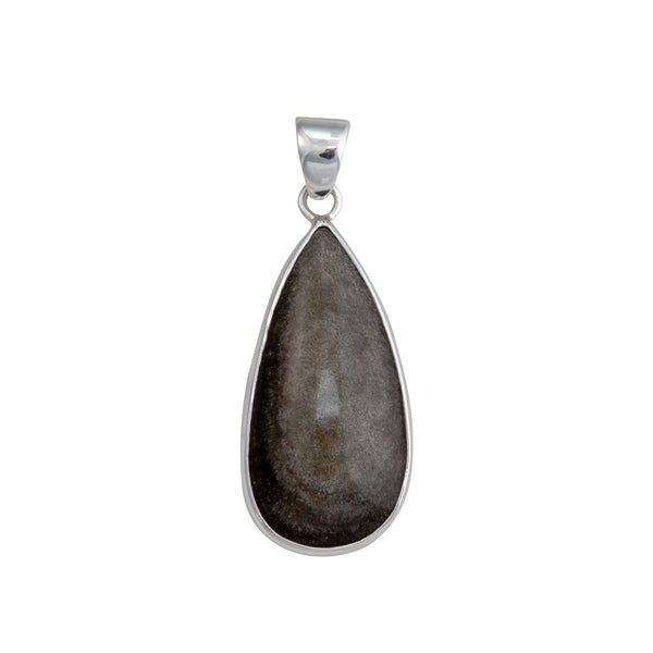 charles albert Sterling Silver Gold Sheen Obsidian Pendant Sterling Silver Pendants