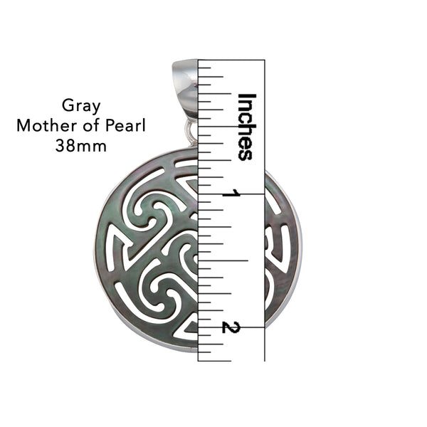 Charles Albert Sterling Silver Gray Mother Of Pearl Carved Pendant Sterling Silver Pendants