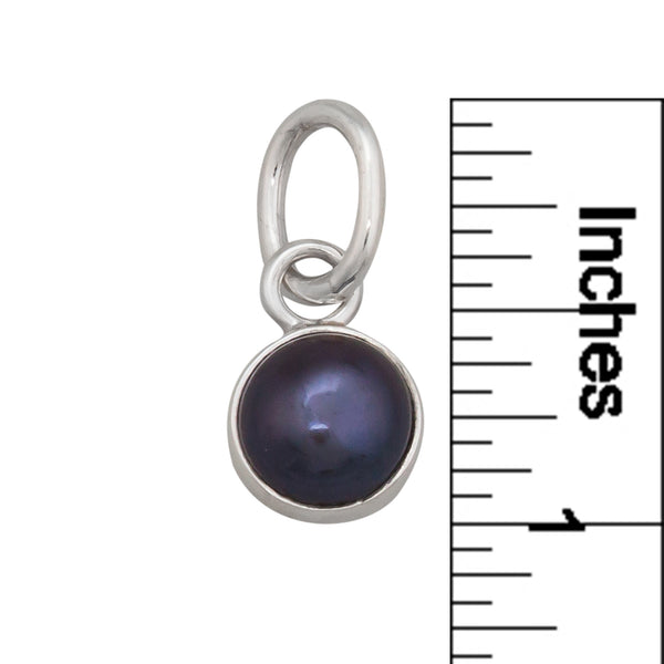 Charles Albert Sterling Silver Gray Pearl Charm Pendant Sterling Silver Pendants