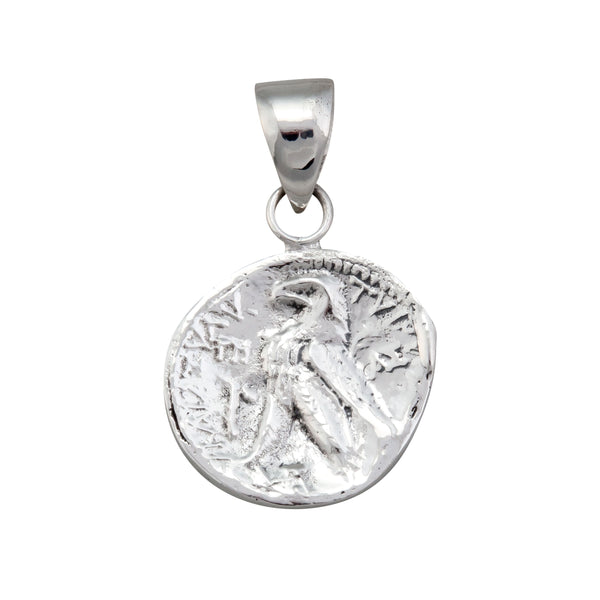 Charles Albert Sterling Silver Greek Coin Pendant Sterling Silver Pendants