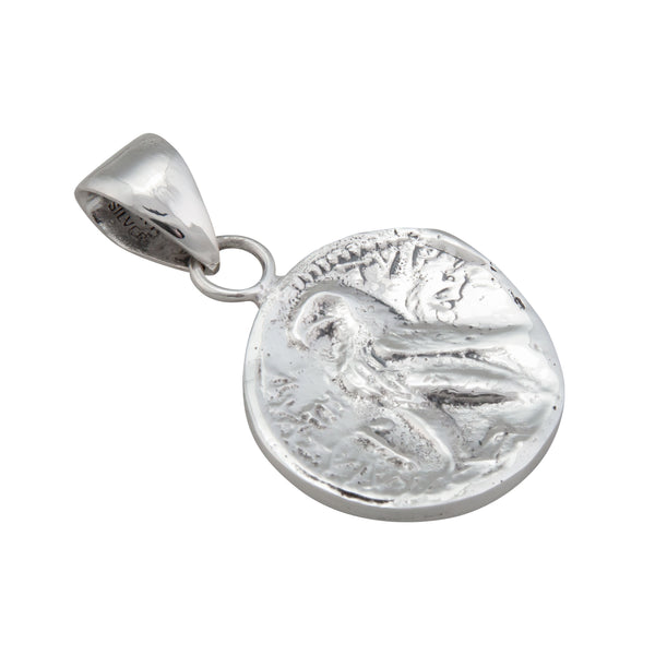 Charles Albert Sterling Silver Greek Coin Pendant Sterling Silver Pendants