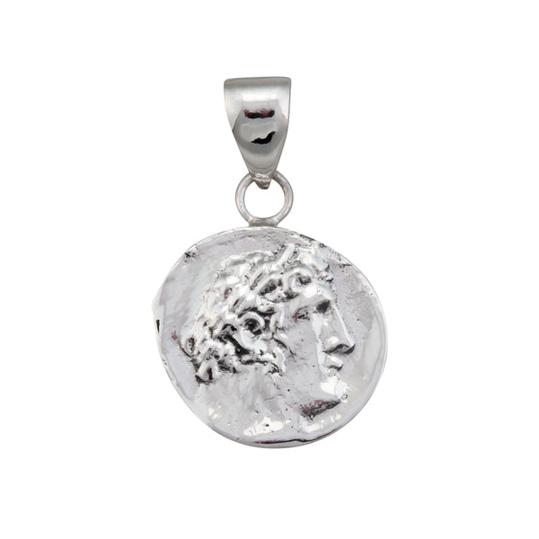 charles albert Sterling Silver Greek Coin Pendant Sterling Silver Pendants