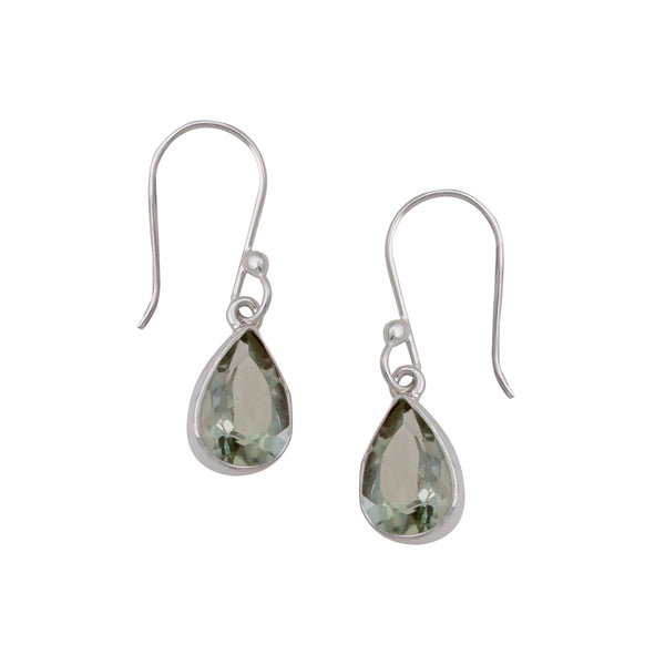 Charles Albert Sterling Silver Green Amethyst Drop Earrings Sterling Silver Earrings