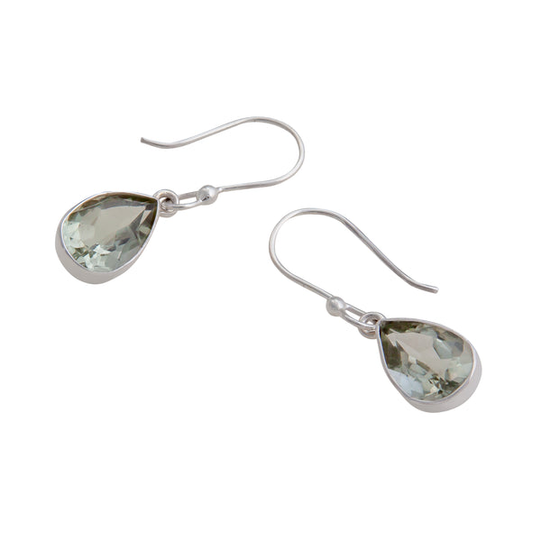 Charles Albert Sterling Silver Green Amethyst Drop Earrings Sterling Silver Earrings