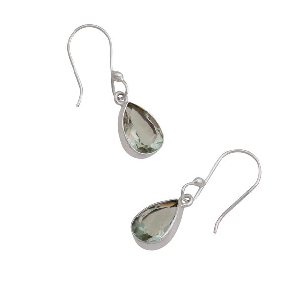 charles albert Sterling Silver Green Amethyst Drop Earrings Sterling Silver Earrings