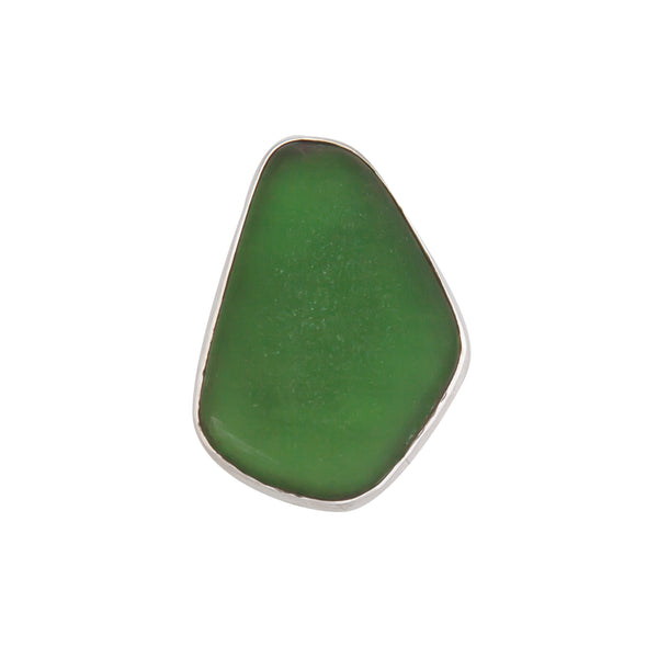 Charles Albert Sterling Silver Green Recycled Glass Adjustable Ring Sterling Silver Rings