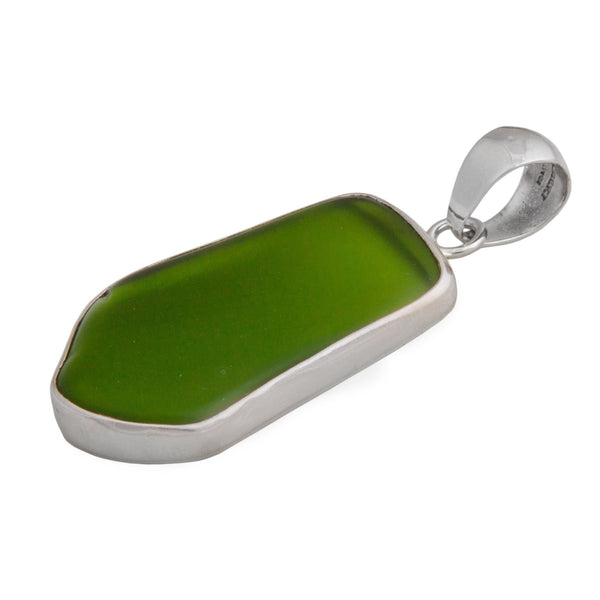 Charles Albert Sterling Silver Green Recycled Glass Pendant Sterling Silver Pendants